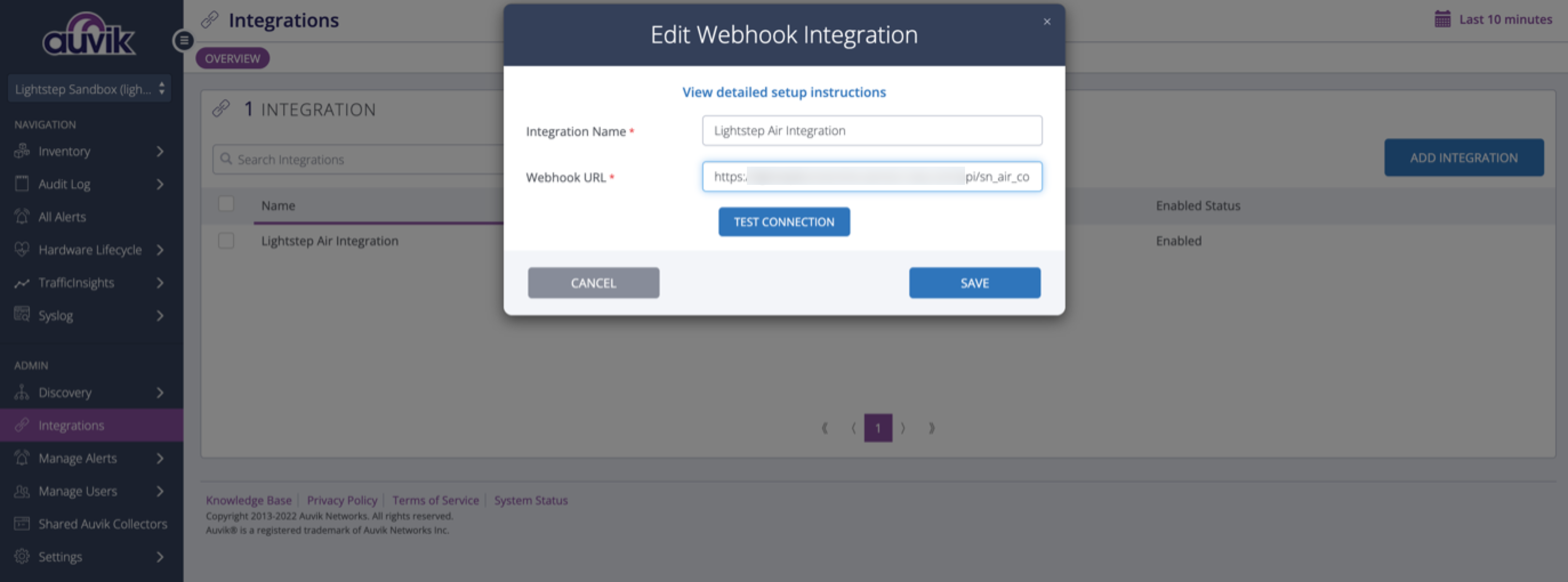 Add webhook integration.