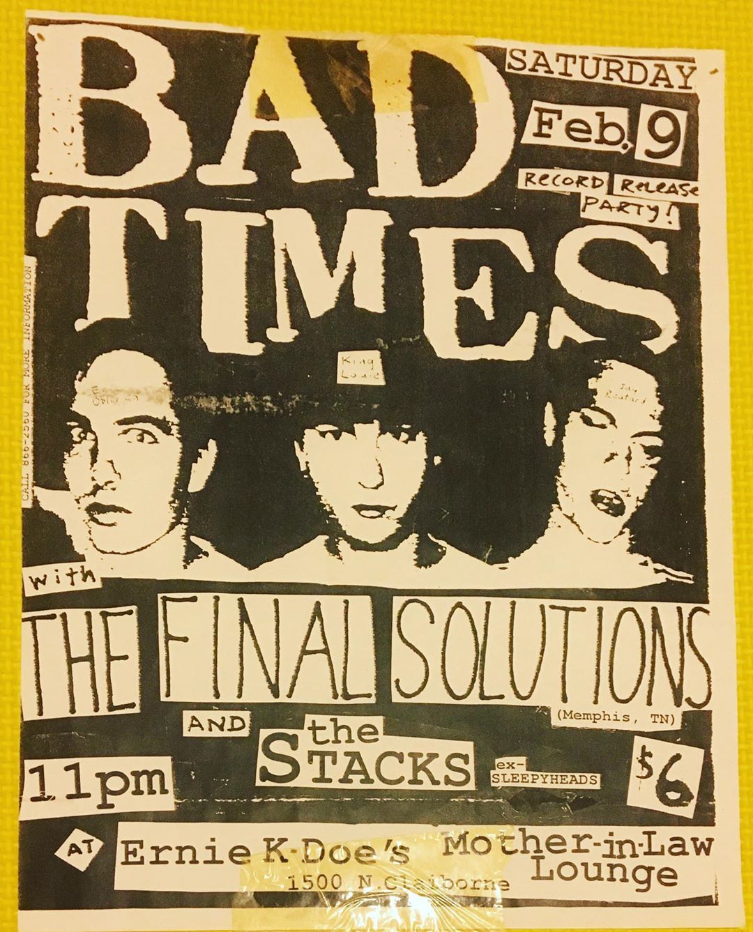 Flyer for Stacks and Bad Times at Mother-In-Law Lounge, February 9, 2001.