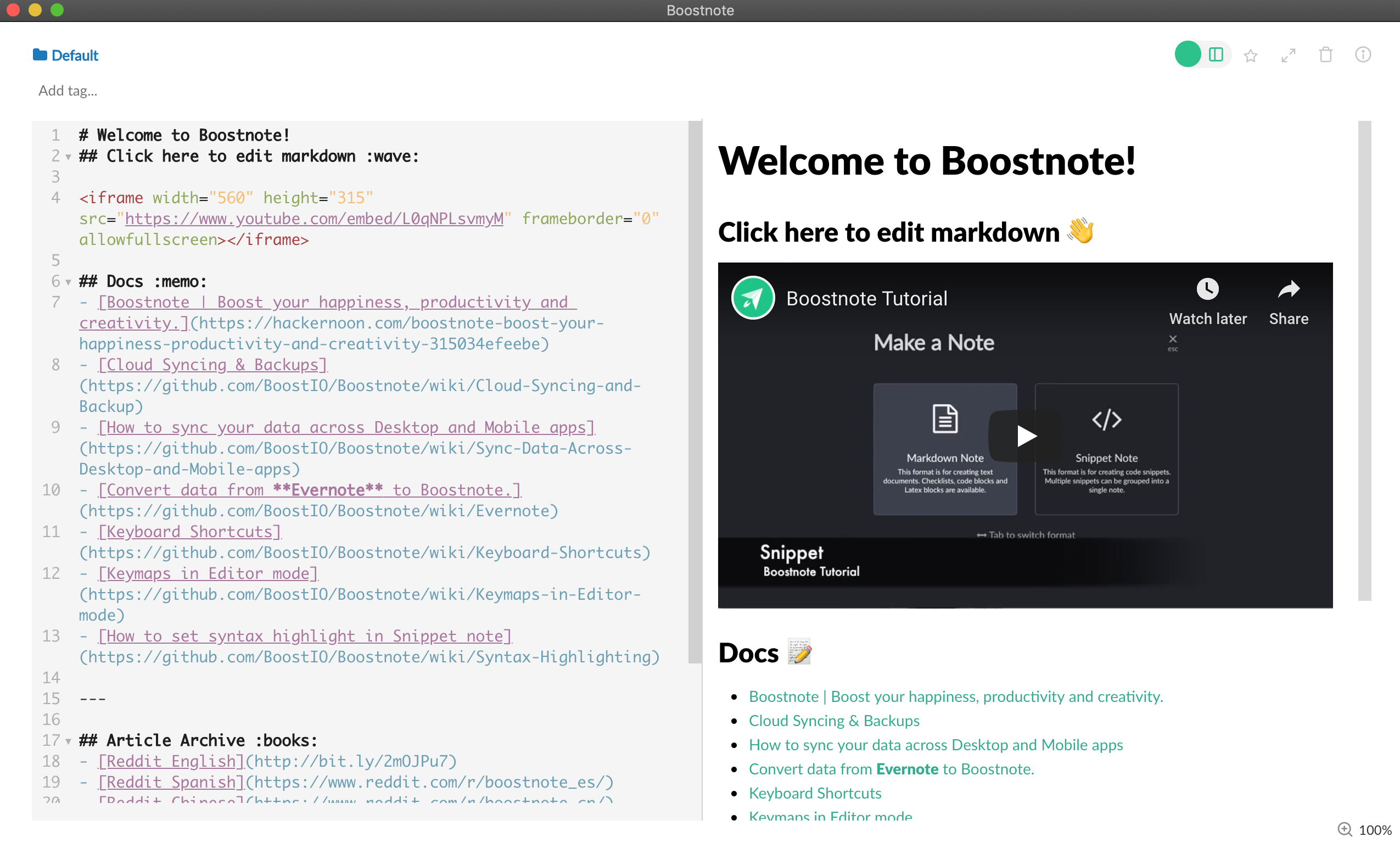 Boostnote Markdown application