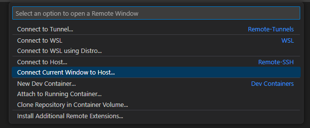 Remote connection selection