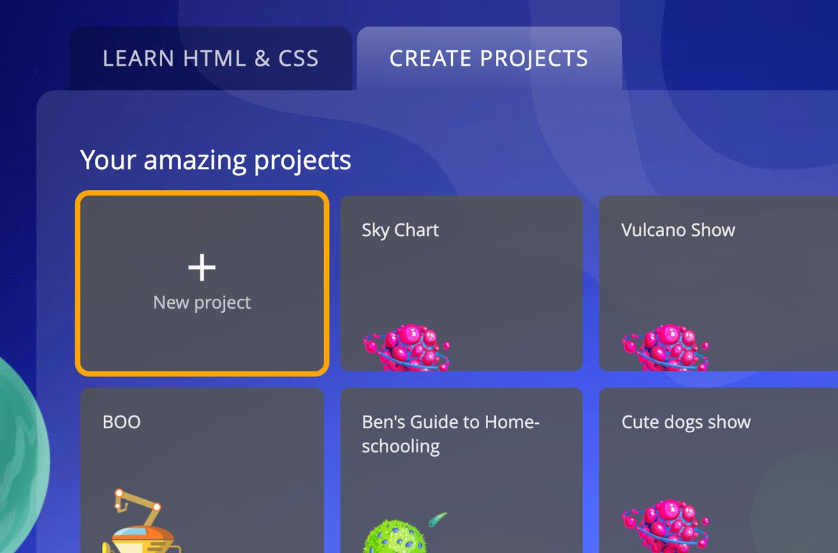 Use your HTML and CSS skills to create fun web projects.