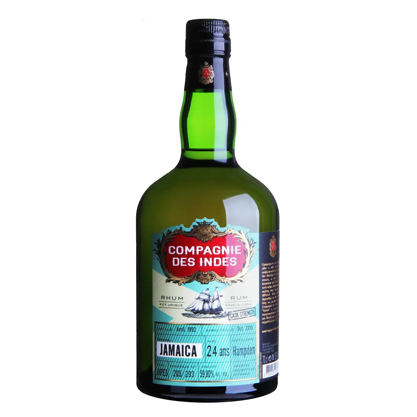 Image of the front of the bottle of the rum Jamaica HLCF