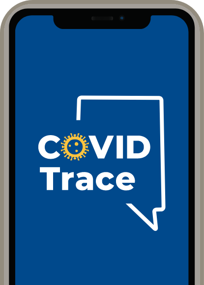 iphone with the covid trace app logo