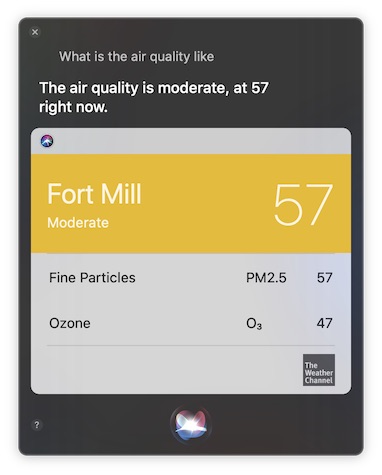 Catalina Siri Air Quality