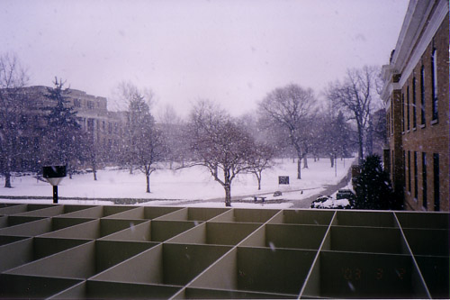 Snow outside of an ANO meeting.