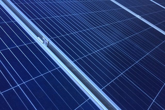 close up of solar panels
