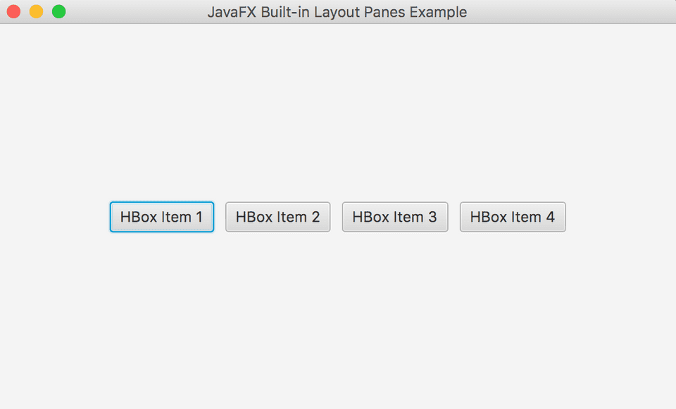 JavaFX HBox Example