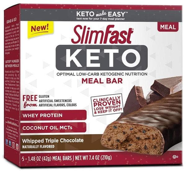 SlimFast Keto Meal Replacement Bar Whipped Triple Chocolate