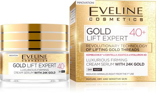 EVELINE GOLD LIFT EXPERT 40+ LUXUS FESZESÍTŐ KRÉM-SZÉRUM NAPPALI-ÉJSZAKAI ARCKRÉM 50ml