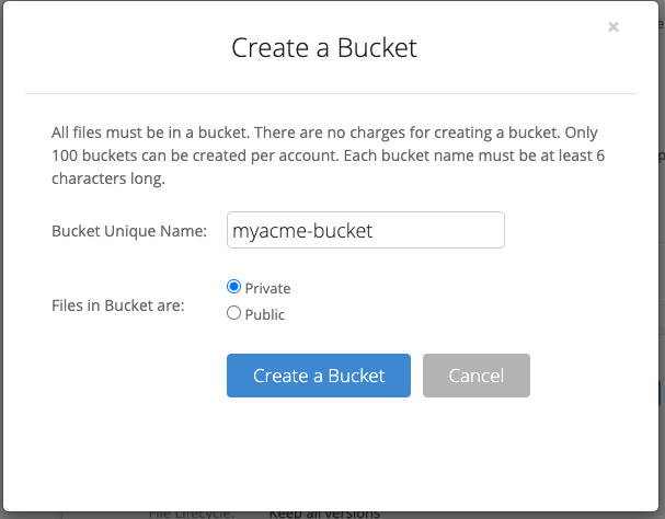 Create your Backblaze Bucket form