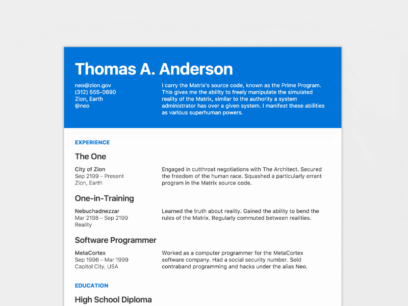Metalsmith Resume