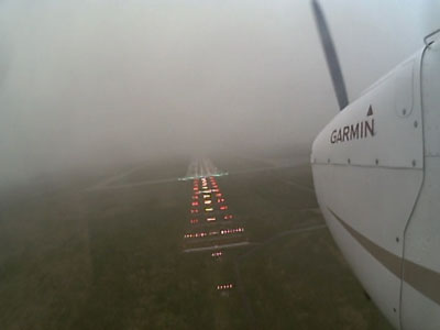 Photo of an airplane flying in IRF conditions