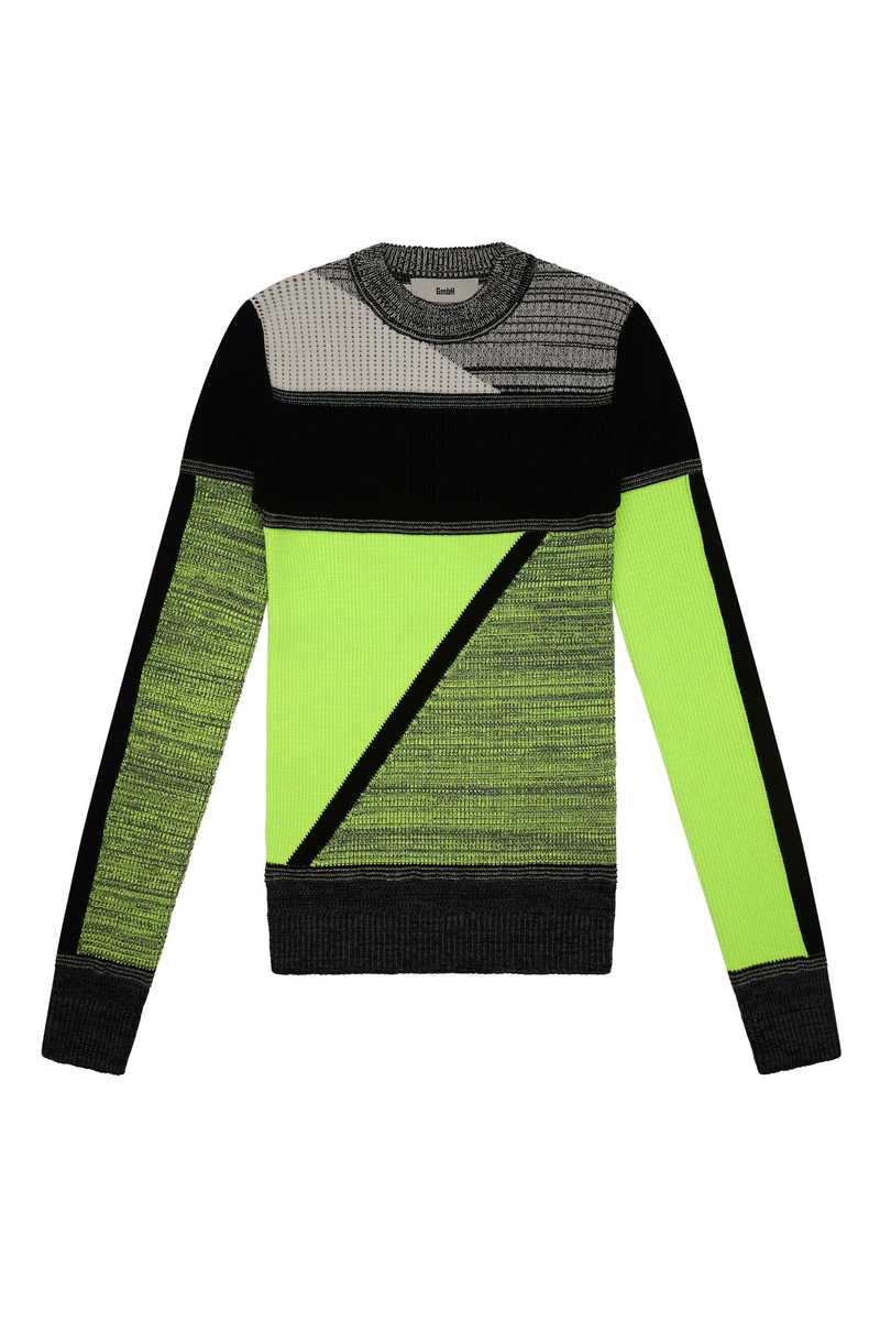 Lyron knit top neon yellow AW21 front
