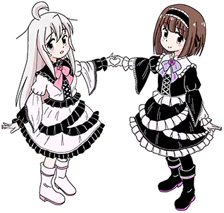 Mahiro is dressing up with a friend