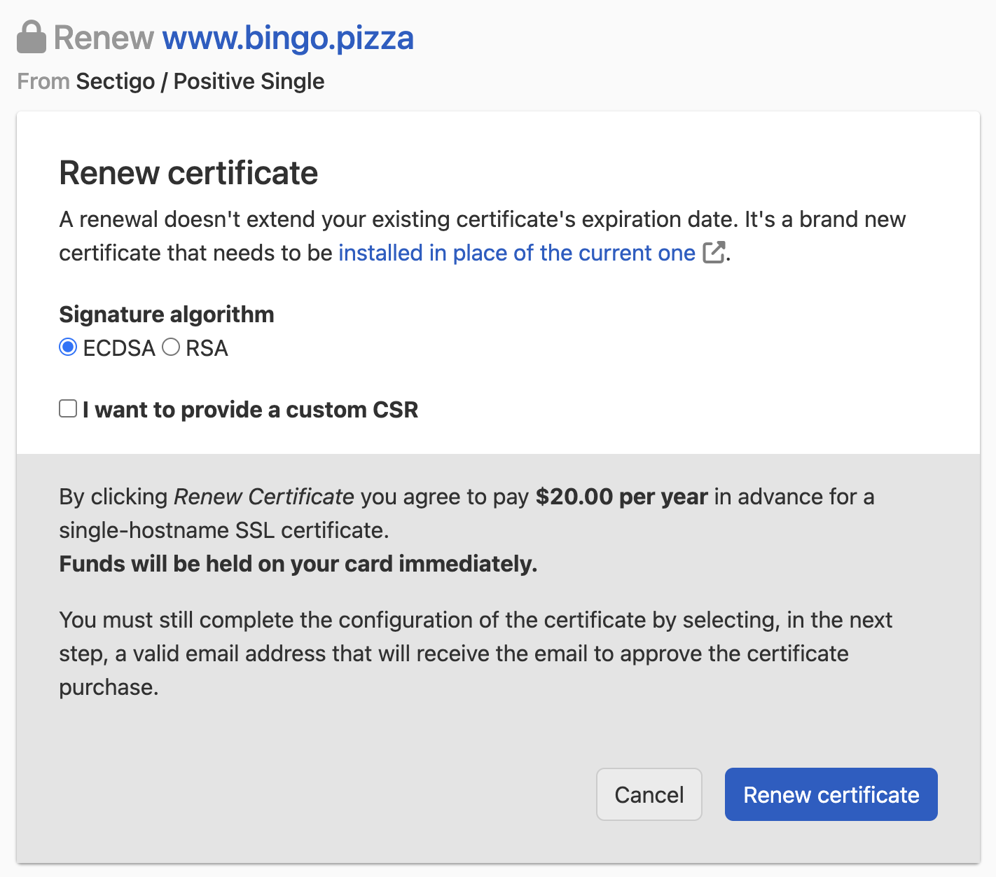 Renewing a standard SSL Certificate DNSimple Help Renewing a standard SSL Certificate DNSimple Help