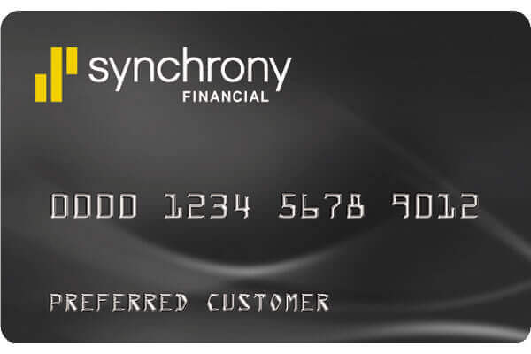 Synchrony Financial logo for E S C mattress center 0% interest financing options