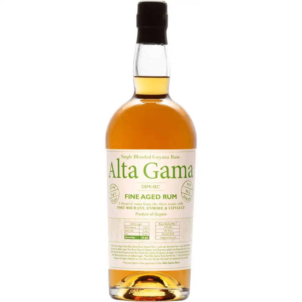 Image of the front of the bottle of the rum Alta Gama Demi-Sec Series No. 1