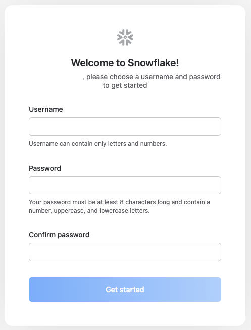 Snowflake Account Signup