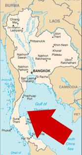 Koh Phangan on a map