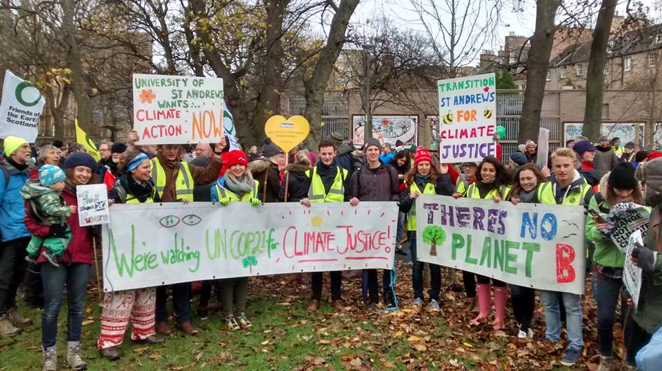 Students at Scotland's Climate March