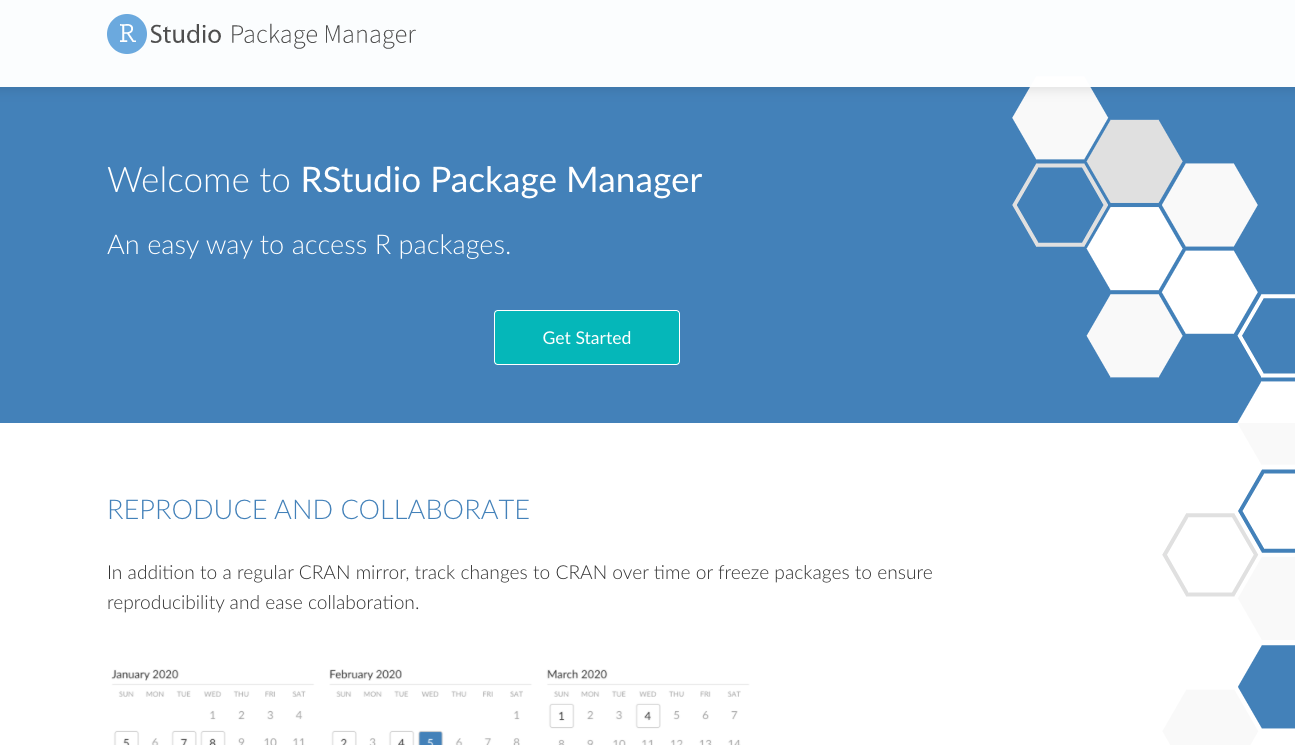 The homepage of the public package manager site