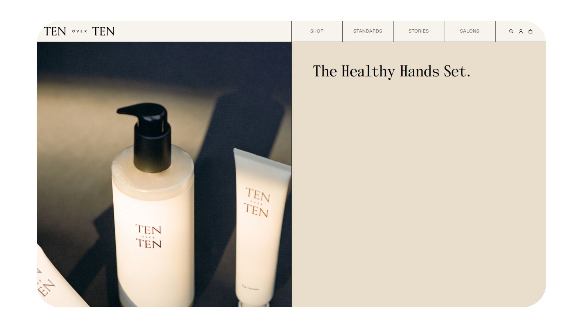 Ten Over Ten Skincare Website Design