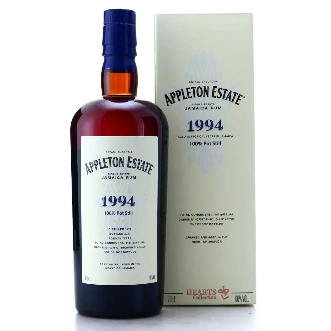 Image of the front of the bottle of the rum Hearts Collection - 1994