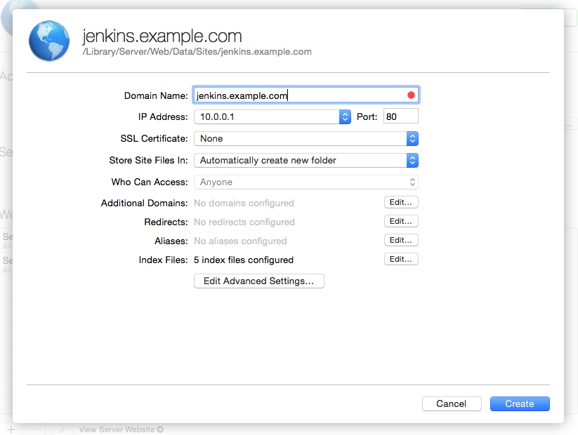 Jenkins Website Configuration