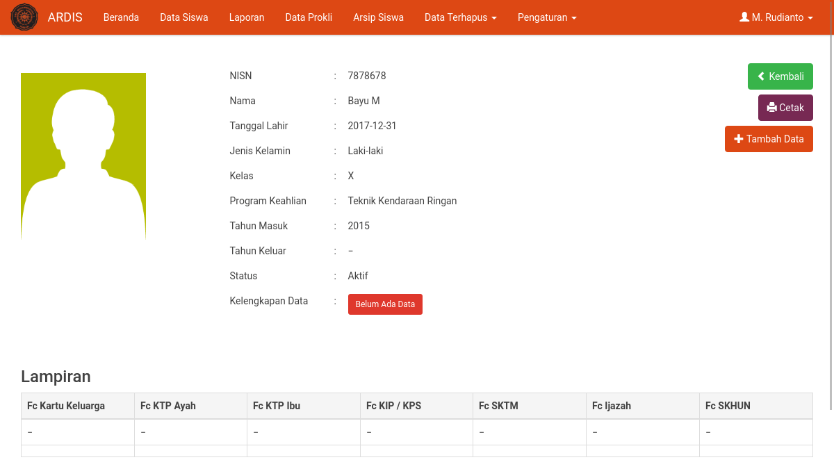 Aplikasi arsip digital siswa CodeIgniter – MasRud.com