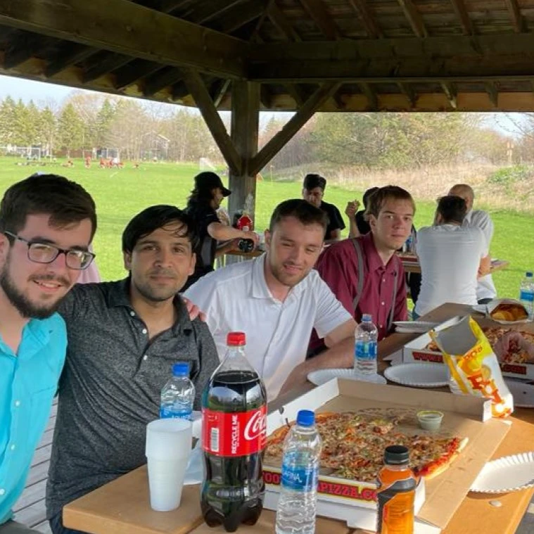 pizza party with students