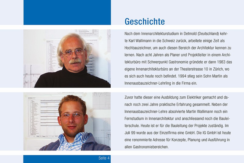 Business-Broschüre Geschichte
