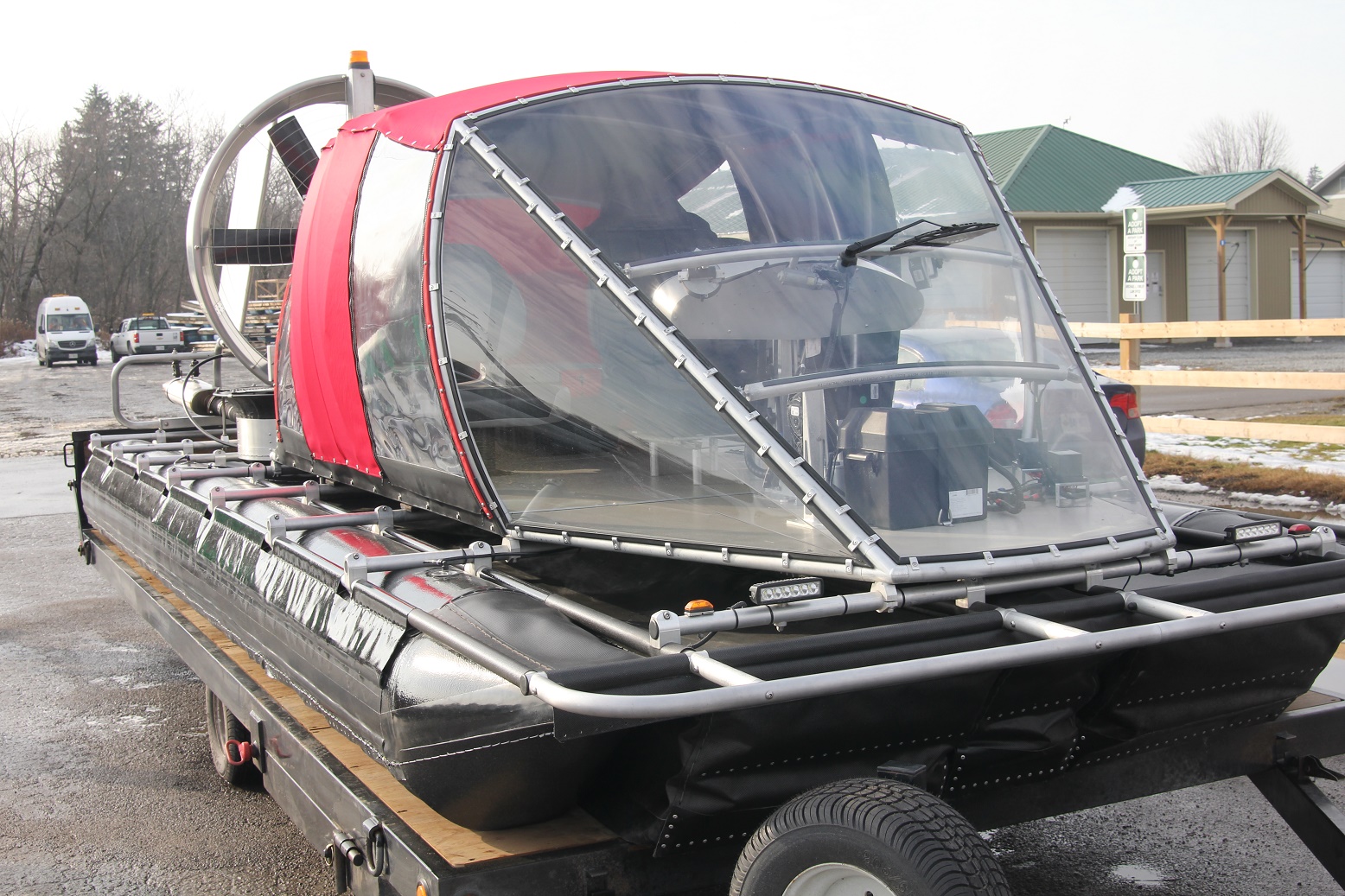 ATASD hovercraft airboat on the trailer