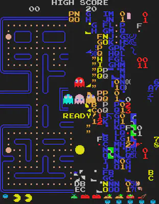 Pac-Man «Split Screen» (nivel 256)