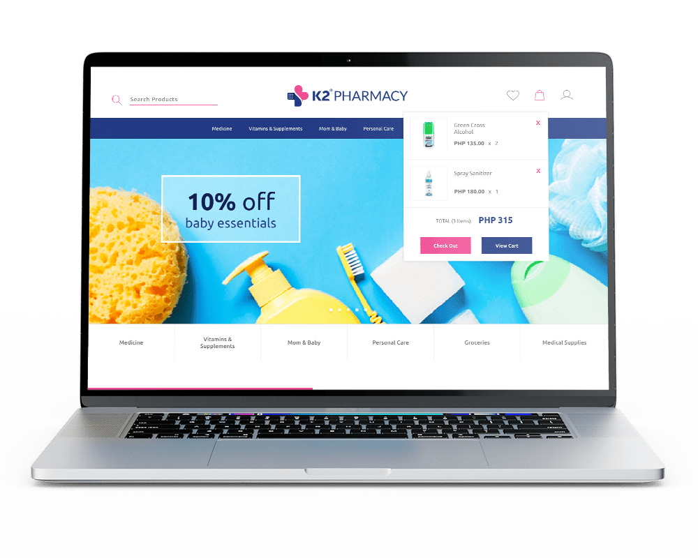 K2 Pharmacy Website Mockup