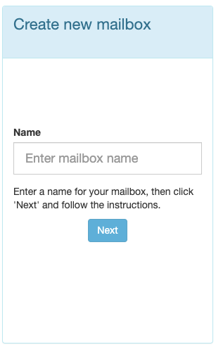Enter a name for your mailbox