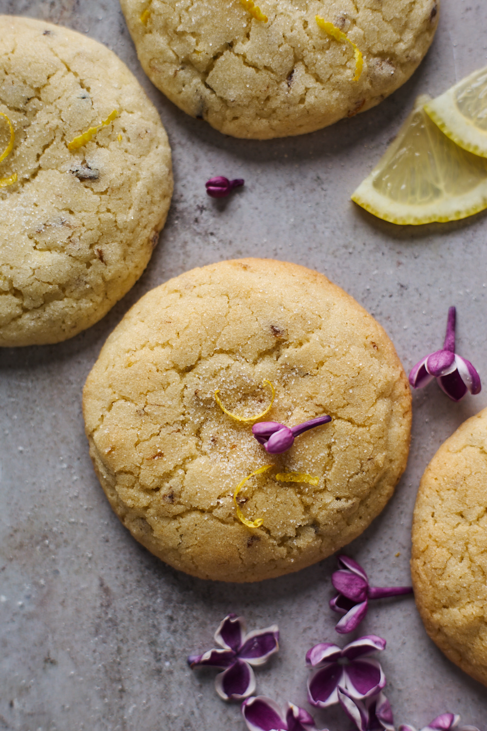 Lemon Lilac Sugar Cookies