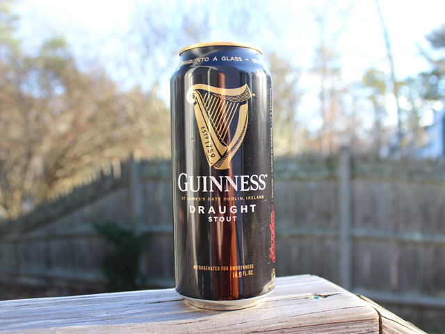 A can of Guinness Draught Stout with the Harp on the label