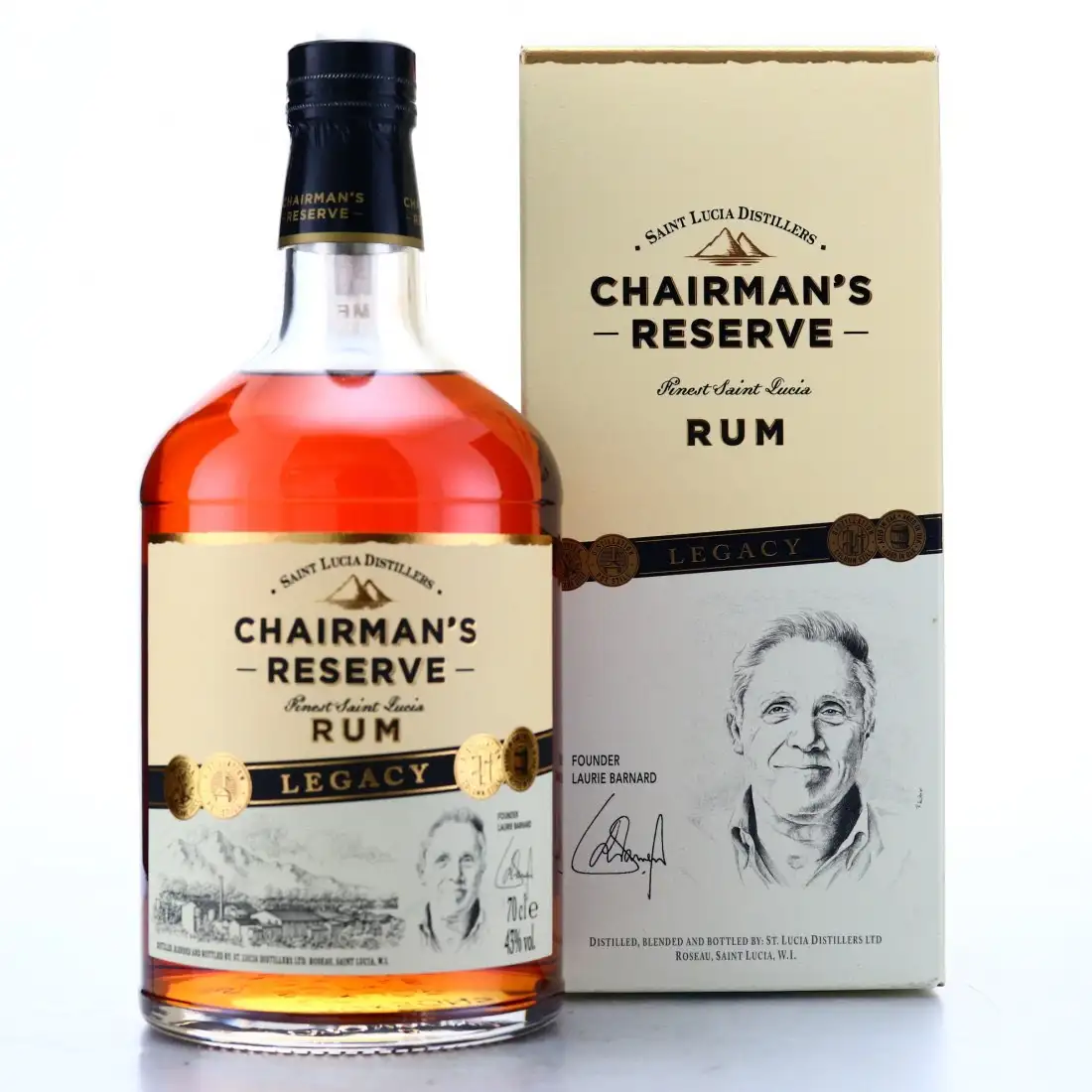 Image of the front of the bottle of the rum Chairman‘s Reserve Legacy