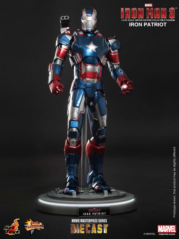 Hot Toys Iron Man 3 MMS195D01 Iron Patriot 1/6th Scale Limited Edition Collectible Figure