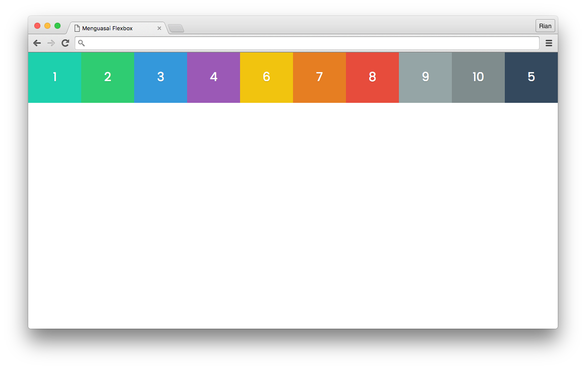 Mengurutkan item dengan property order