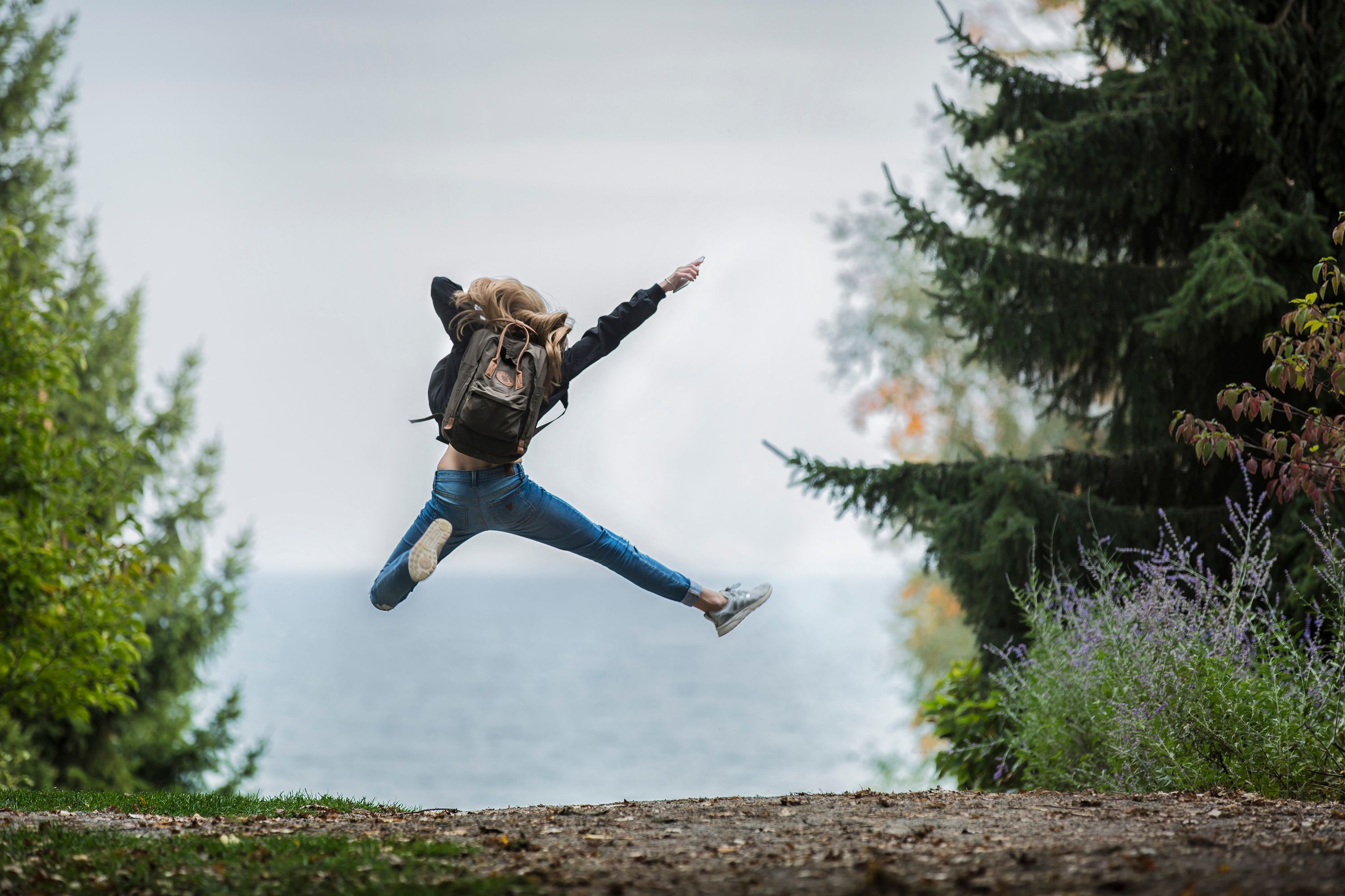 Fearless Girl Jumping