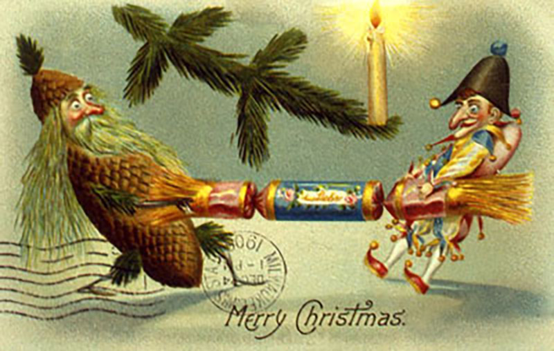 vintage postcard of santa claus