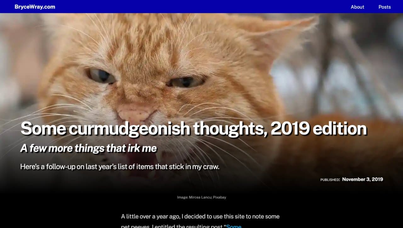 Screen capture of “hero image” from “Some curmudgeonish thoughts, 2019 edition,” as it appeared before the site redesign