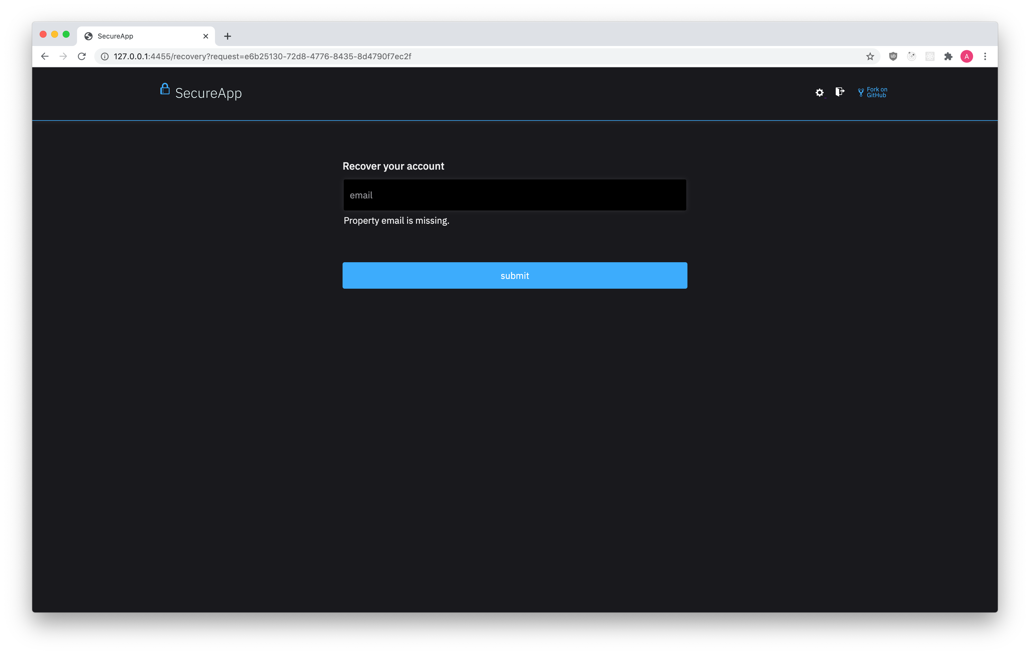 Sent form data is invalid