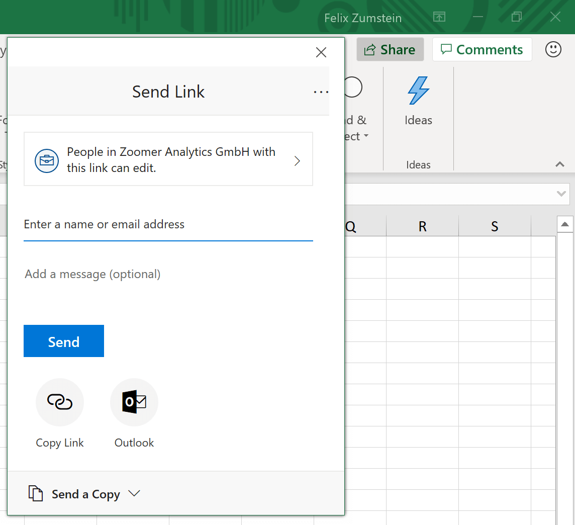 2016 excel file is locked for editing