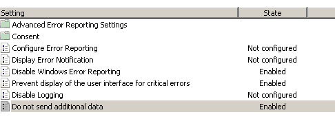 Windows Group Policy Editor error configuration window