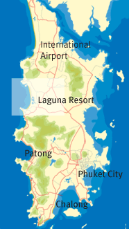 Phuket Map showing Club Lersuang