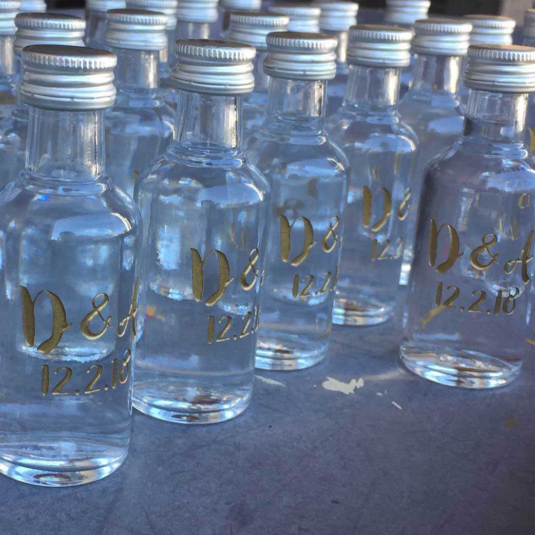 Personalized Etched Vodka Wedding Favors