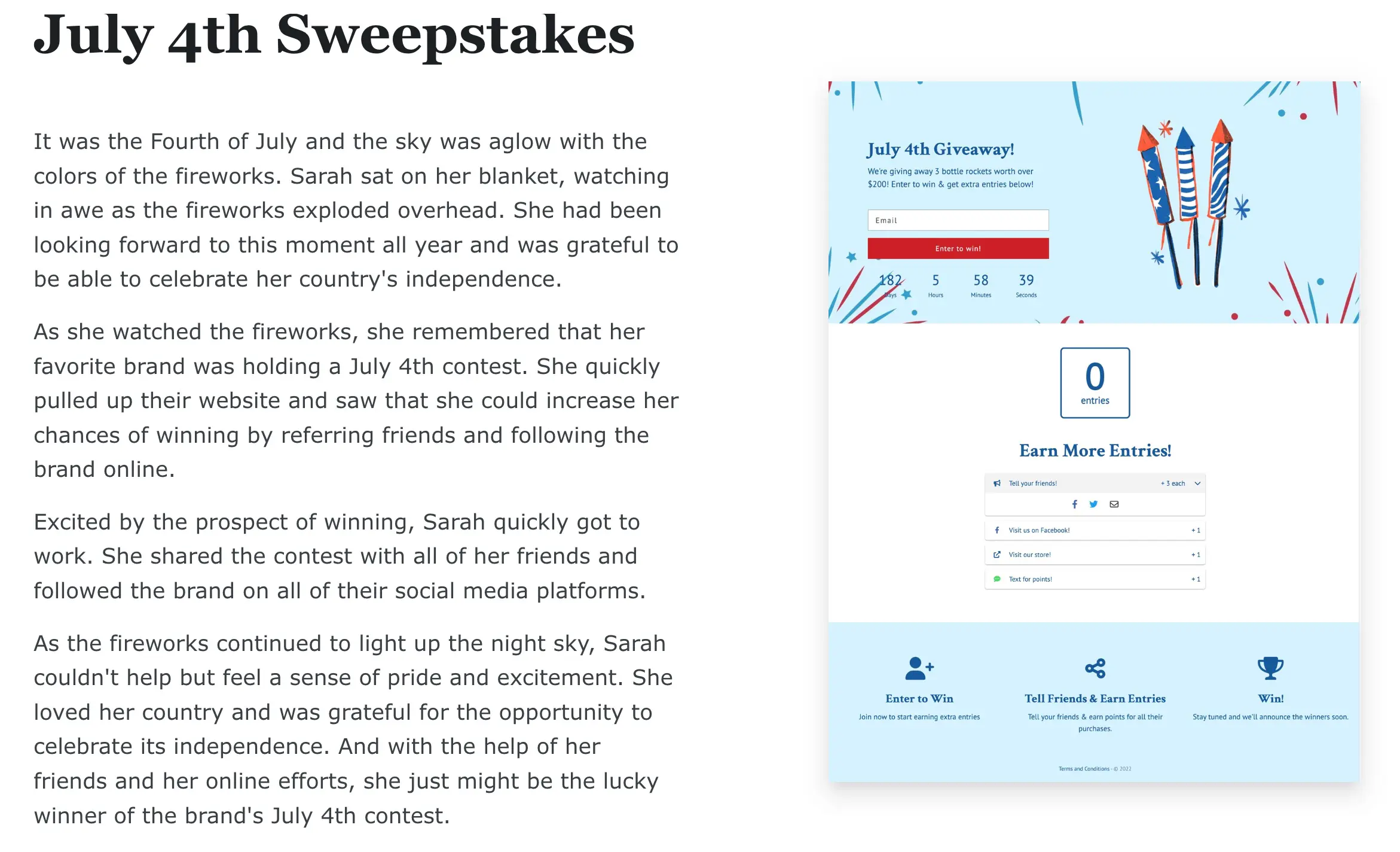 Short story example written by AI for our landing pages.