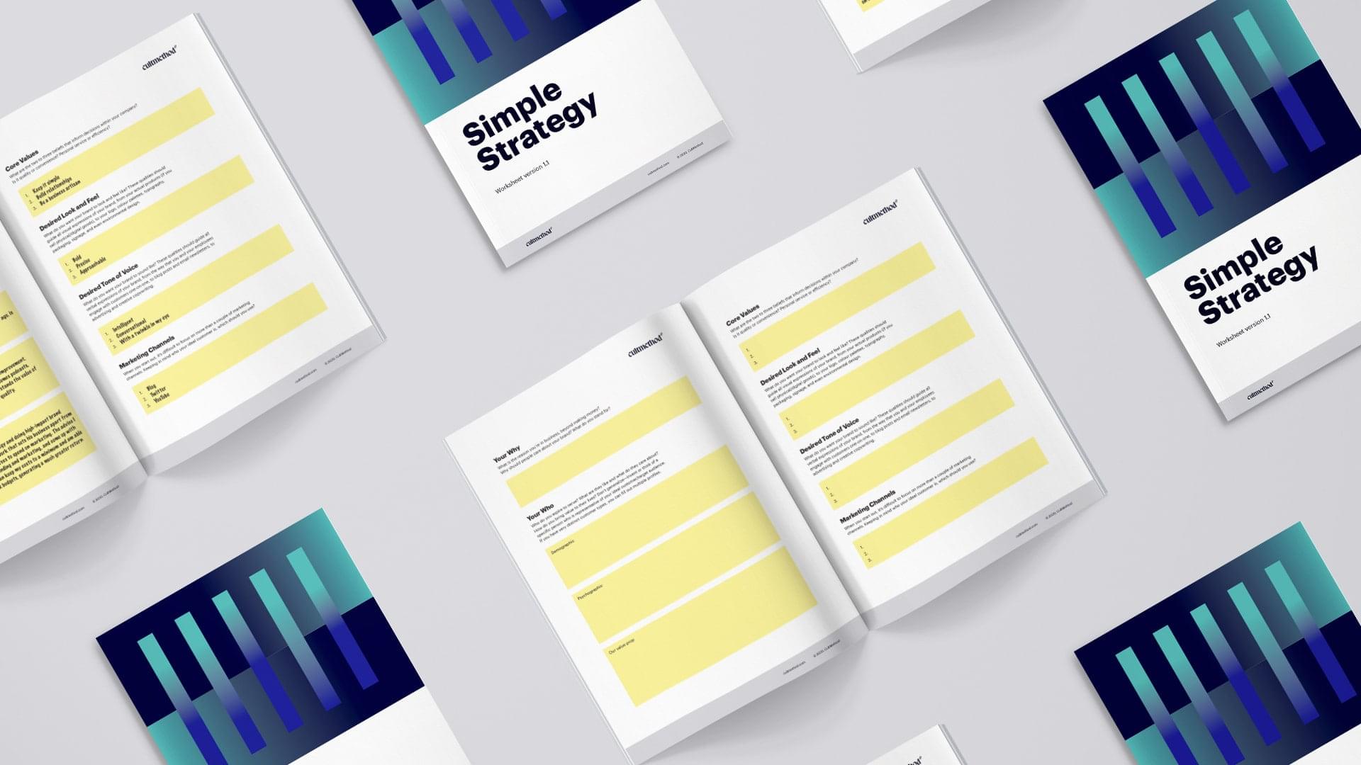 Downloadable brand strategy booklet contents